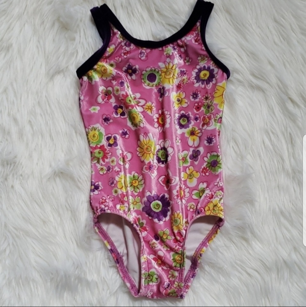 🌺GK Elite🌺Pink Velour Leotard Size Child Small